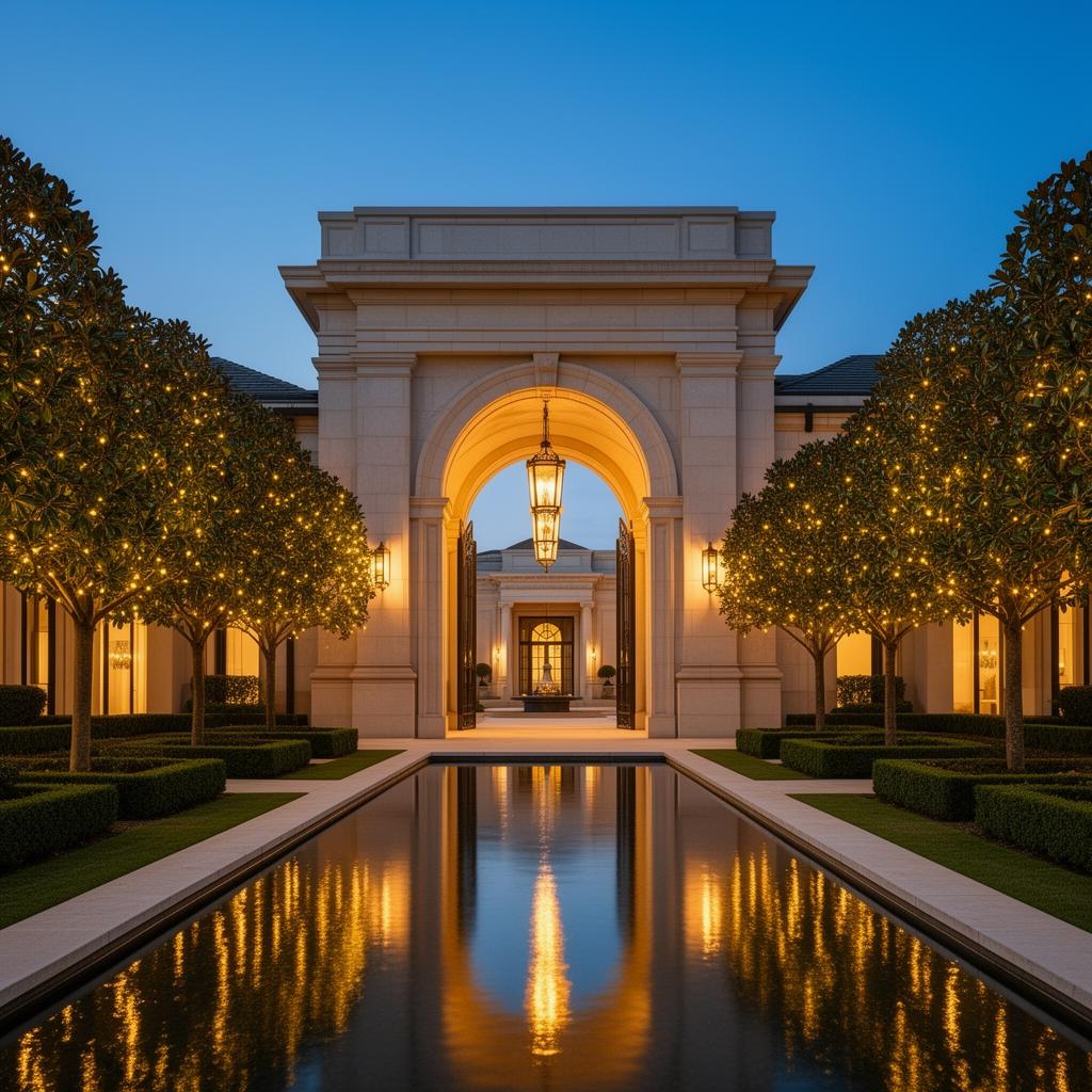 An illuminated architectural passage symbolising shared progress